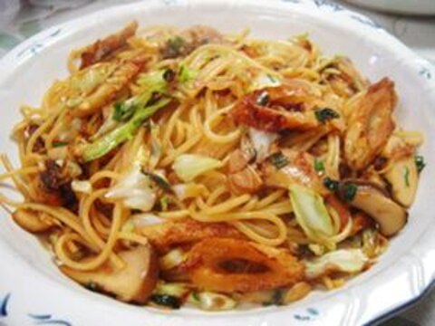 ちくわとキャベツの和風パスタ